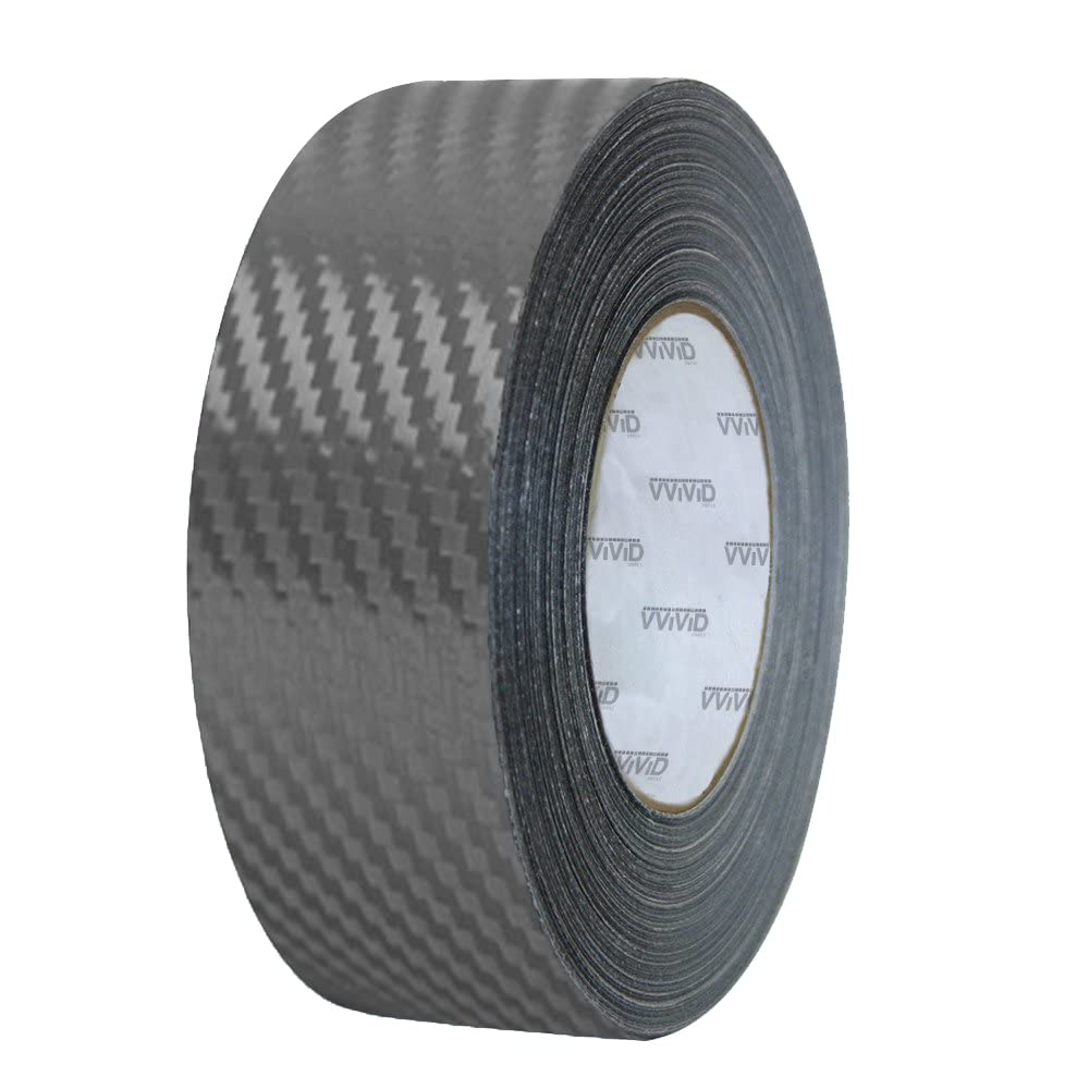 VViViD Carbon Fiber Gunmetal Grey Vinyl Detailing Wrap Tape 2 Inch x 20ft DIY Roll