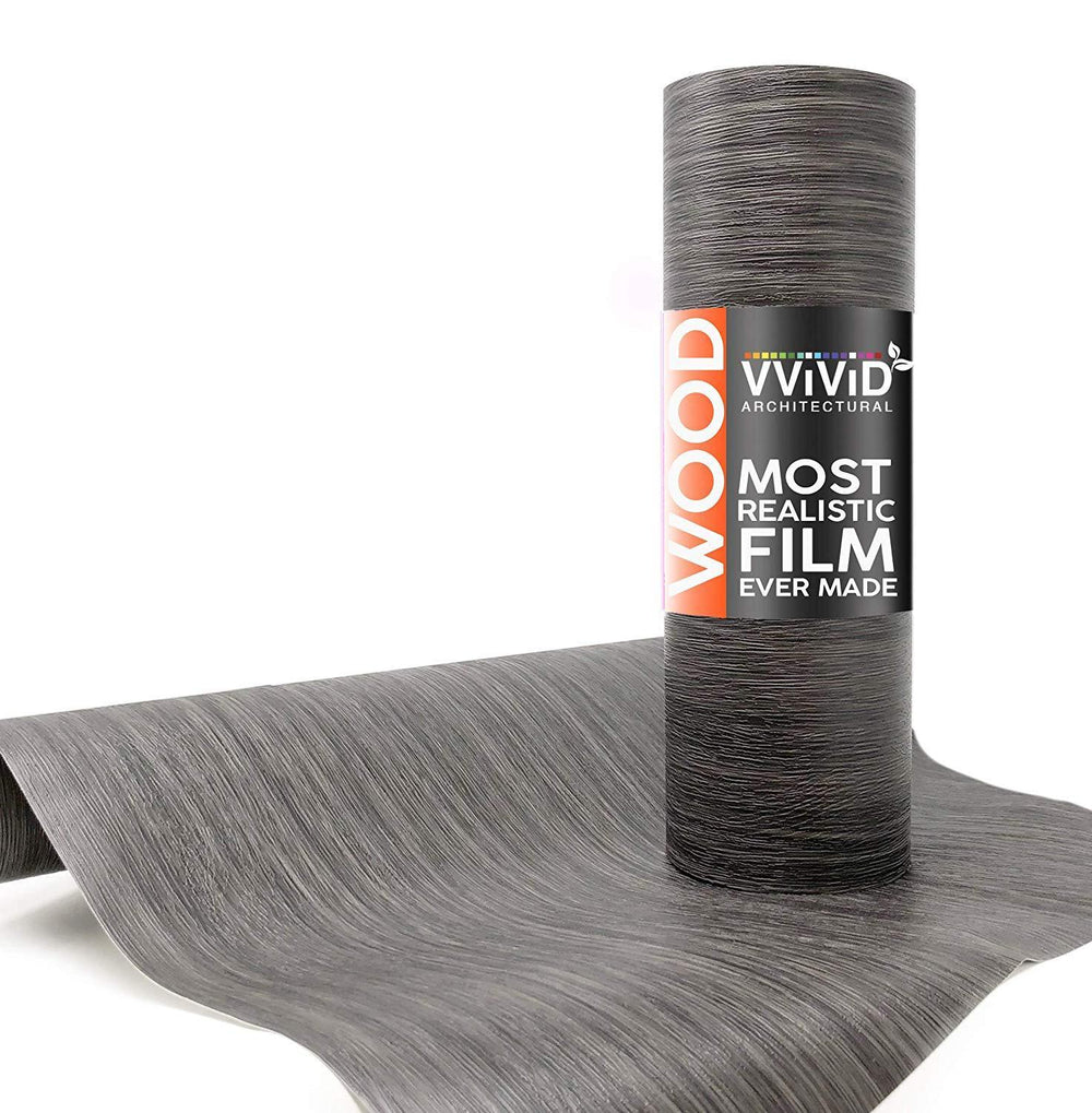 VViViD Dark Grey Vintage Wood Architectural Film
