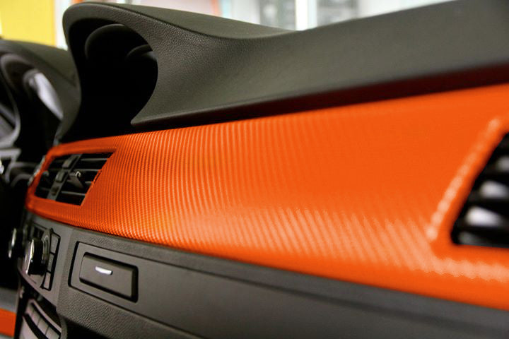 XPO Orange Dry Carbon Vinyl Wrap dash | Vvivid Canada