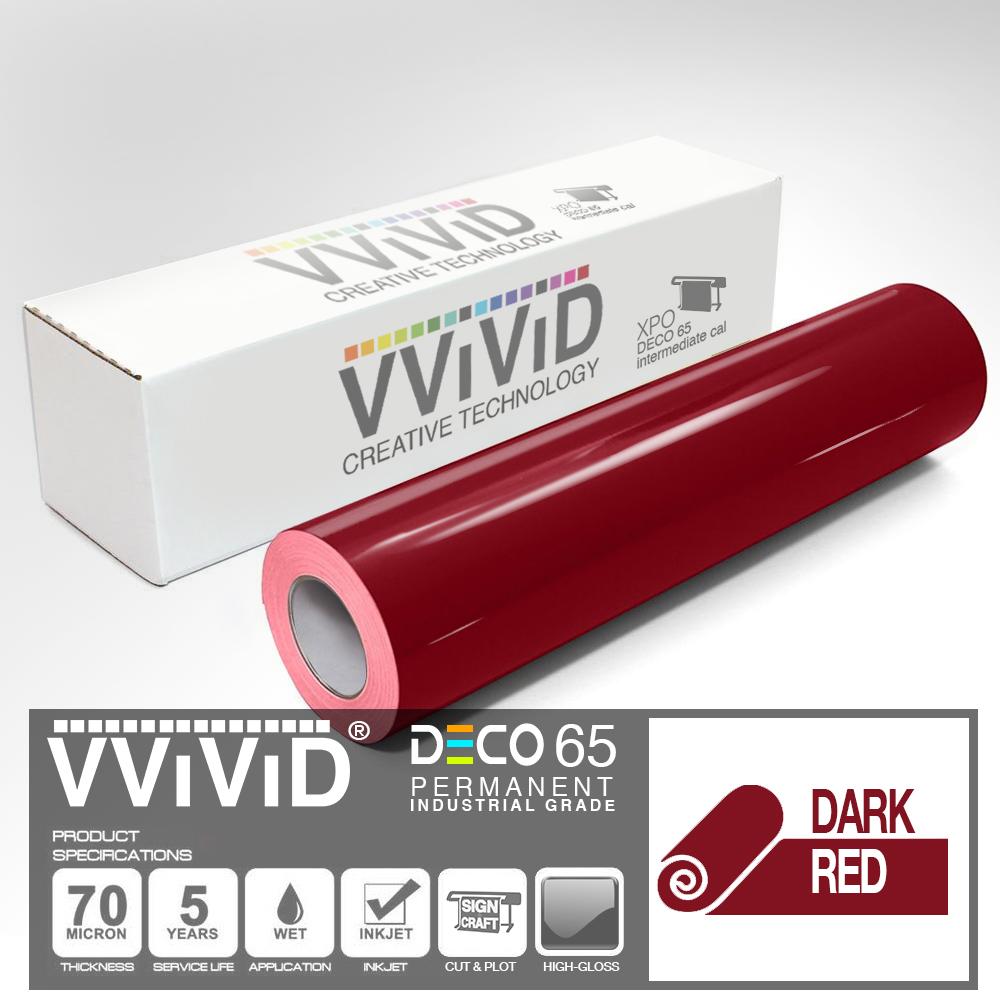 DECO65 Gloss Dark Red Permanent Craft Vinyl Film | Vvivid Canada