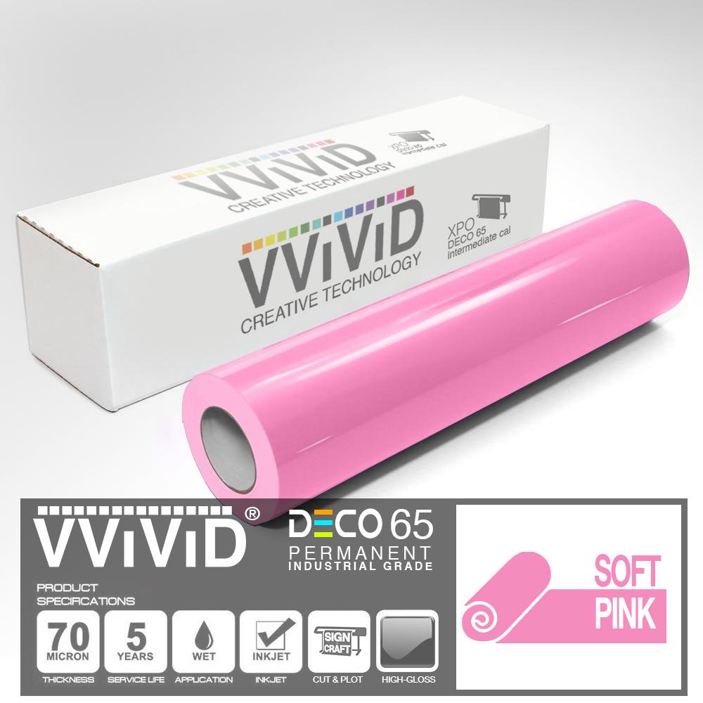 DECO65 Gloss Soft Pink Permanent Craft Vinyl Film | Vvivid Canada