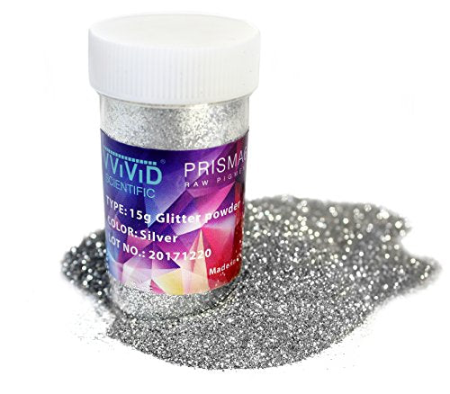 VViViD Prisma65 Raw Pigment Silver Metallic Glitter Powder 15g Jar (1 Unit)