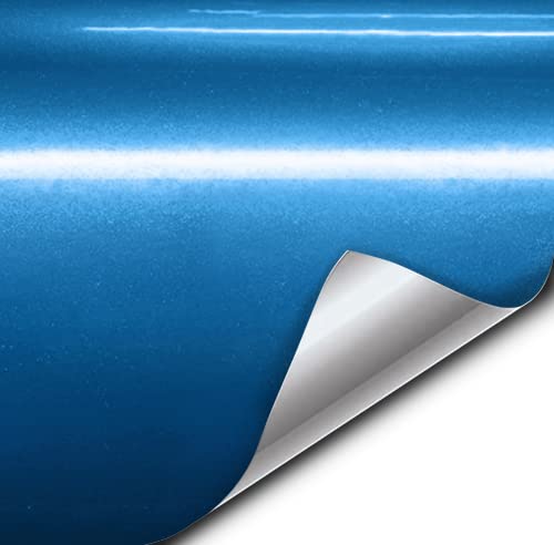 VViViD Liquid Metal Aqua Blue Vinyl Wrap Roll 5ft x 5ft Automotive Air-release Adhesive Diy Decal Sheet