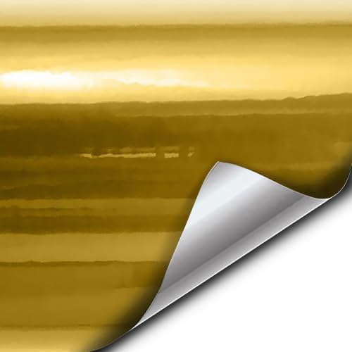 VViViD® Liquid Metal Yellow Gold Vinyl Wrap Roll 5ft x 5ft Automotive Air-release Adhesive Diy Decal Sheet