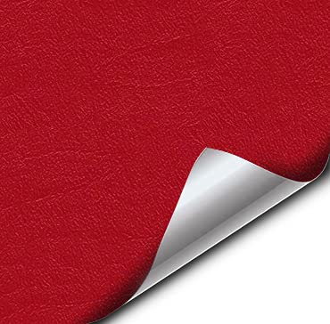 VViViD Red Weatherproof Faux Leather Finish Marine Vinyl Fabric (Red Marine, 17" x 54")