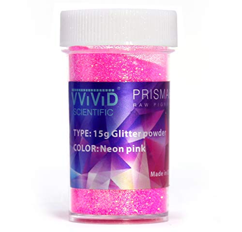 VViViD Prisma65 Neon Pink Fine Glitter Powder for Arts & Crafts 15g Jar (1 Unit)