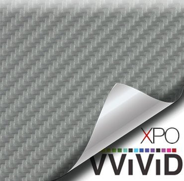 VViViD Silver Carbon Fiber Weatherproof Faux Leather Finish Marine Vinyl Fabric - 25ft x 54 Inch