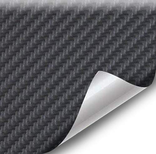 VViViD Black Carbon Fiber Weatherproof Faux Leather Finish Marine Vinyl Fabric - 17" x 54"