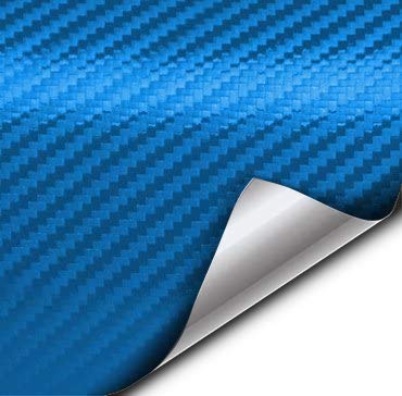 VVIVID® XPO Electric Blue 3D Carbon Fiber Vinyl Wrap Roll with Air Release Technology - 5ft x 5ft