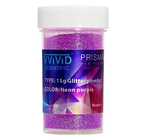 VViViD Prisma65 Neon Purple Fine Glitter Powder for Arts & Crafts 15g Jar (1 Unit)