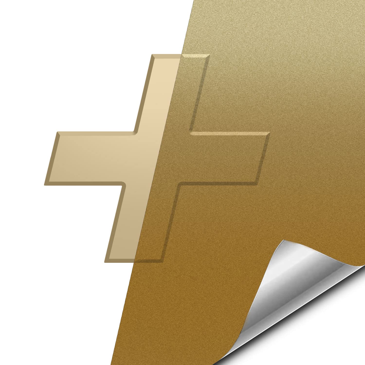 VViViD Auto Emblem Vinyl Wrap, Matte Pearl Gold, Compatible With Chevy Bowtie Logo, 11.8 Inches x 4 Inches sheets (x2)