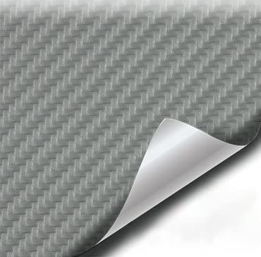 VViViD Silver Carbon Fiber Weatherproof Faux Leather Finish Marine Vinyl Fabric - 10ft x 54 Inch