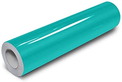 VViViD Turquoise Gloss DECO65 Permanent Adhesive Craft Vinyl for Cricut, Silhouette & Cameo (25ft x 11.8 Inch Large Roll)