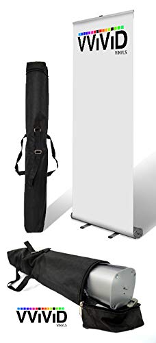 VViViD 31 Inch x 79” Retractable Roll Up Banner Stand Display
