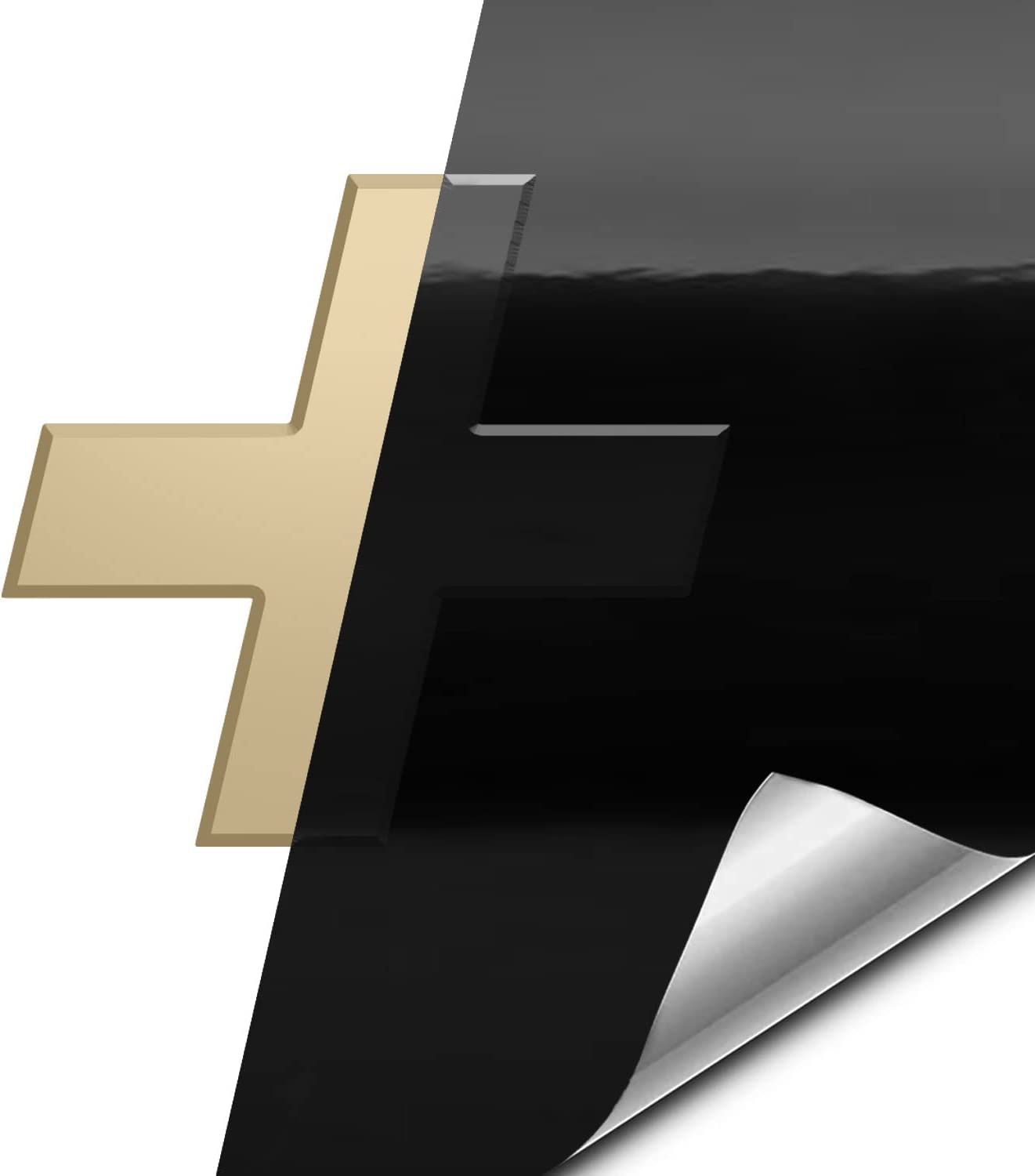 VViViD Auto Emblem Vinyl Wrap, Gloss Black, Compatible with Chevy Bowtie Logo, 11.8 Inches x 4 Inches Sheets (x2)