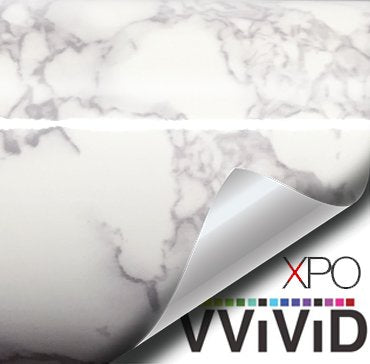 VViViD XPO White Grey Marble Gloss Vinyl Wrap Film Roll (x3)