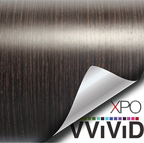 VVIVID Dark Ebony Wood Grain Faux Finish Textured Vinyl Wrap Contact Paper Film for Home Office Furniture DIY No Mess Easy to Install Air-Release Adhesive (10ft x 48 Inch)