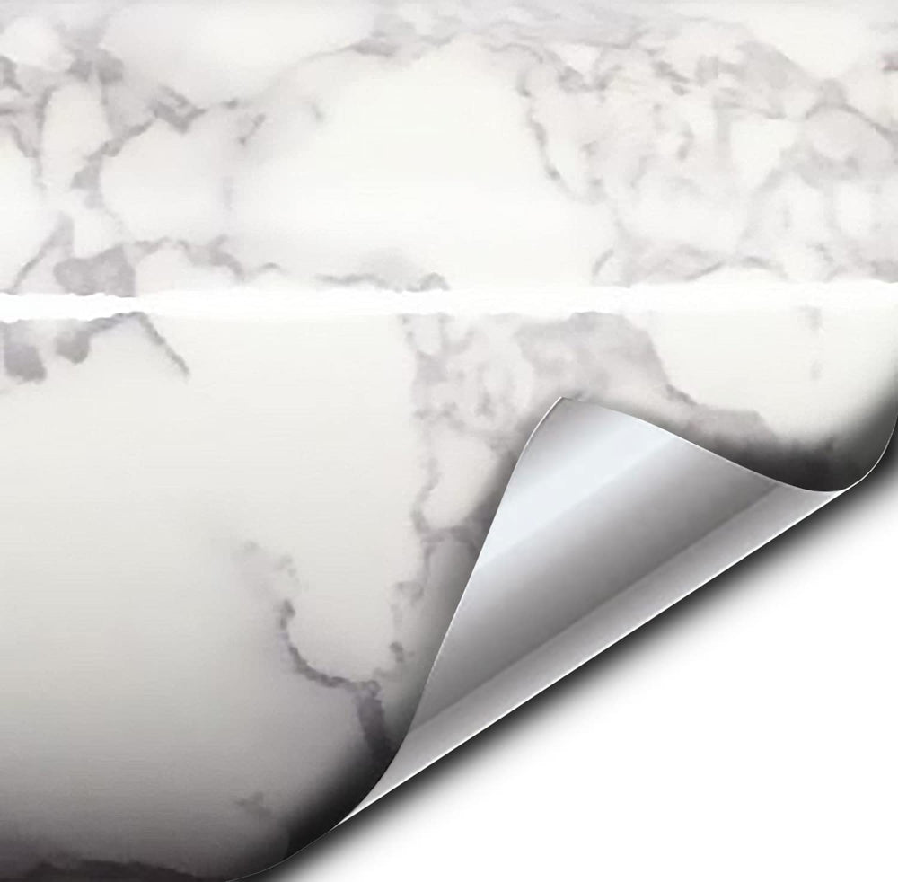 VViViD XPO White Grey Marble Gloss Vinyl Wrap Film Roll (Large Bulk Roll (10ft x 48 Inch))