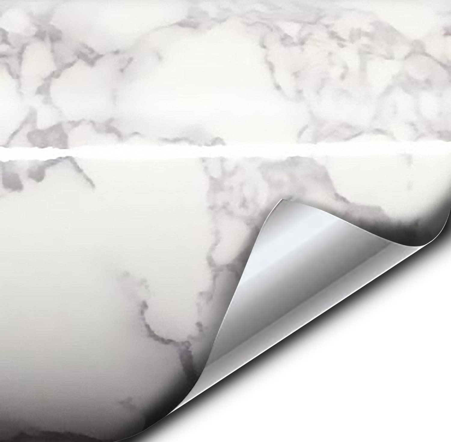 VViViD XPO White Grey Marble Gloss Vinyl Wrap Film Roll (Large Bulk Roll (10ft x 48 Inch))