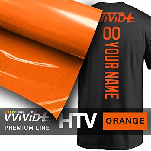 VVIVID+ Orange Premium Line Heat Transfer Film for Silhouette, Cricut & Cameo (12 Inch x 36 Inch (3ft))