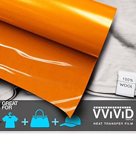 VViViD HTV Orange Heavy-Duty Iron-on Heat Transfer Vinyl Film (12 Inch x 3ft Roll)