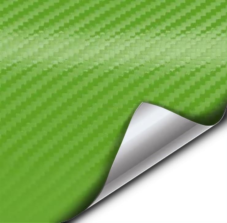 Lime Green 3D Carbon Fiber Vinyl Wrap Roll with VViViD XPO Air Release Technology - 2ft x 5ft