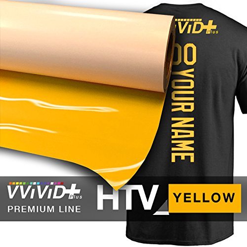 VVIVID+ Yellow Premium Line Heat Transfer Vinyl Film for Cricut, Silhouette & Cameo (12" x 120" (10ft))