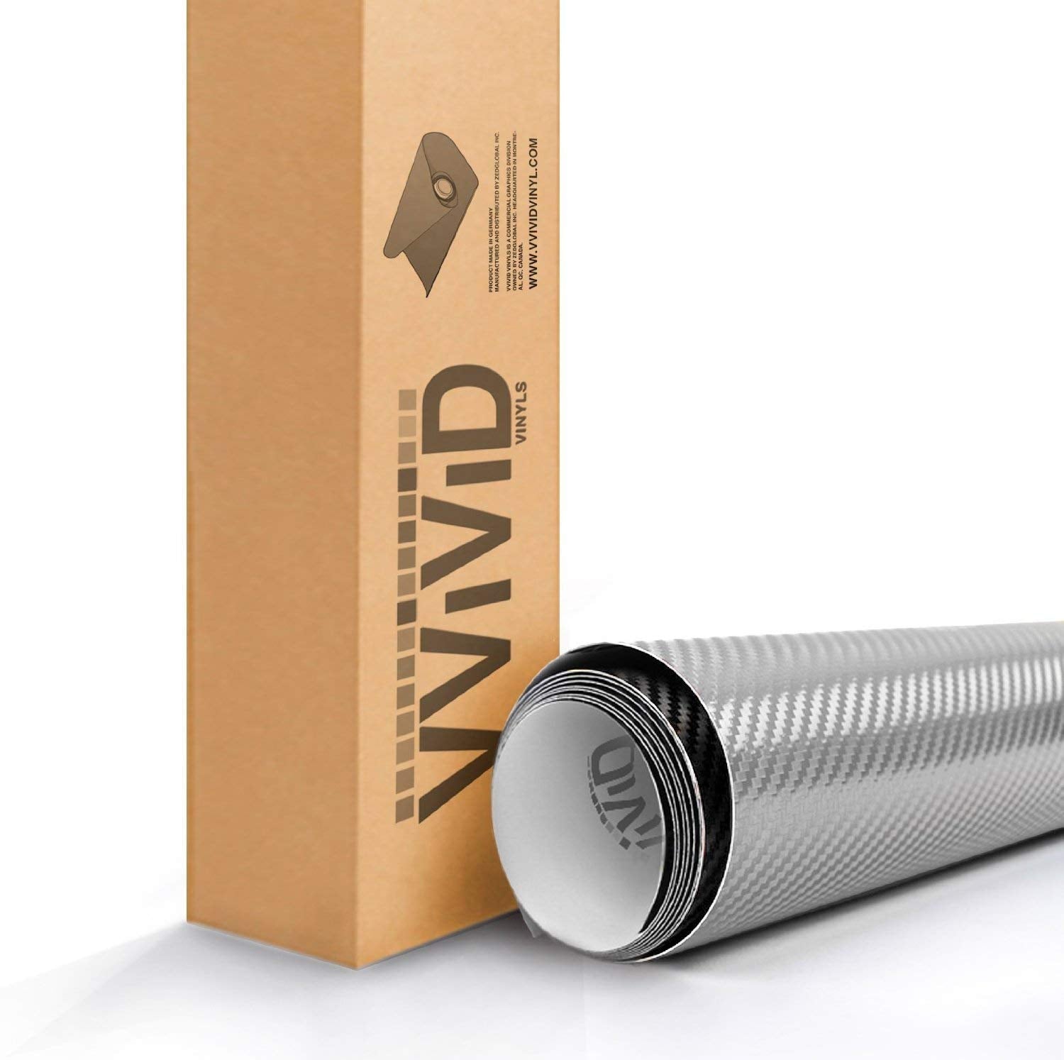 Silver 3D Carbon Fiber Vinyl Wrap Roll With VViViD XPO Air Release Technology (17" x 5ft)