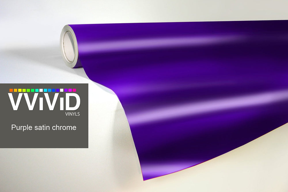 Purple Satin Chrome Conformable Stretch Vinyl Wrap Roll with VViViD XPO Air Release Technology - 6ft x 5ft