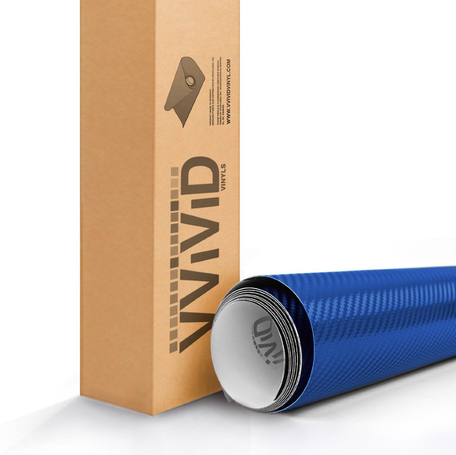 Navy Blue 3D Carbon Fiber Vinyl Wrap Roll with VViViD XPO Air Release Technology - 1ft x 5ft