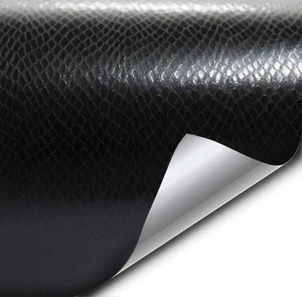 Black Snake Reptile Skin Leather Vinyl Wrap Roll with VViViD XPO Air Release Technology - 6ft x 5ft