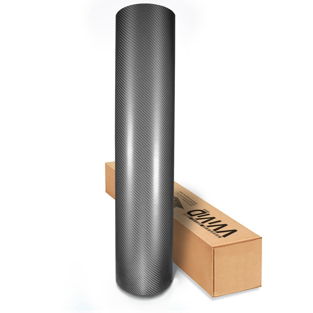 Gunmetal Dark Grey 4D True R Semi-Gloss Carbon Fiber Vinyl Wrap Roll with VViViD XPO Air Release Technology - 2ft x 5ft