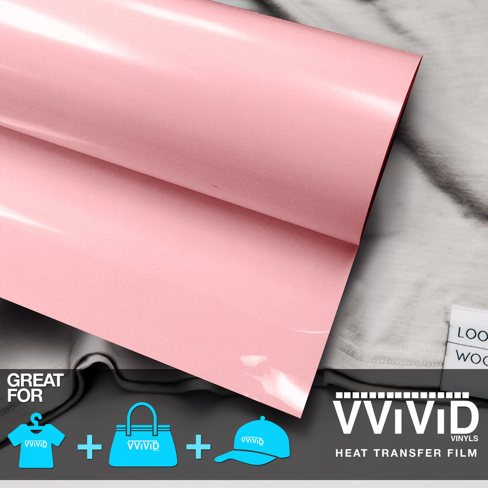 VViViD HTV Light Pink Heavy-Duty Iron-on Heat Transfer Vinyl Film (12 Inch x 3ft Roll)
