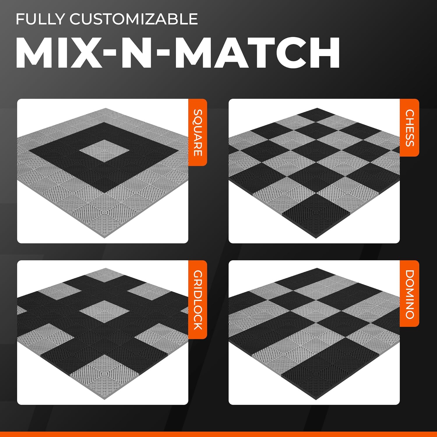 VViViD Elite Garage Modular Floor Tiles - Grey (24 Pack) (MCF