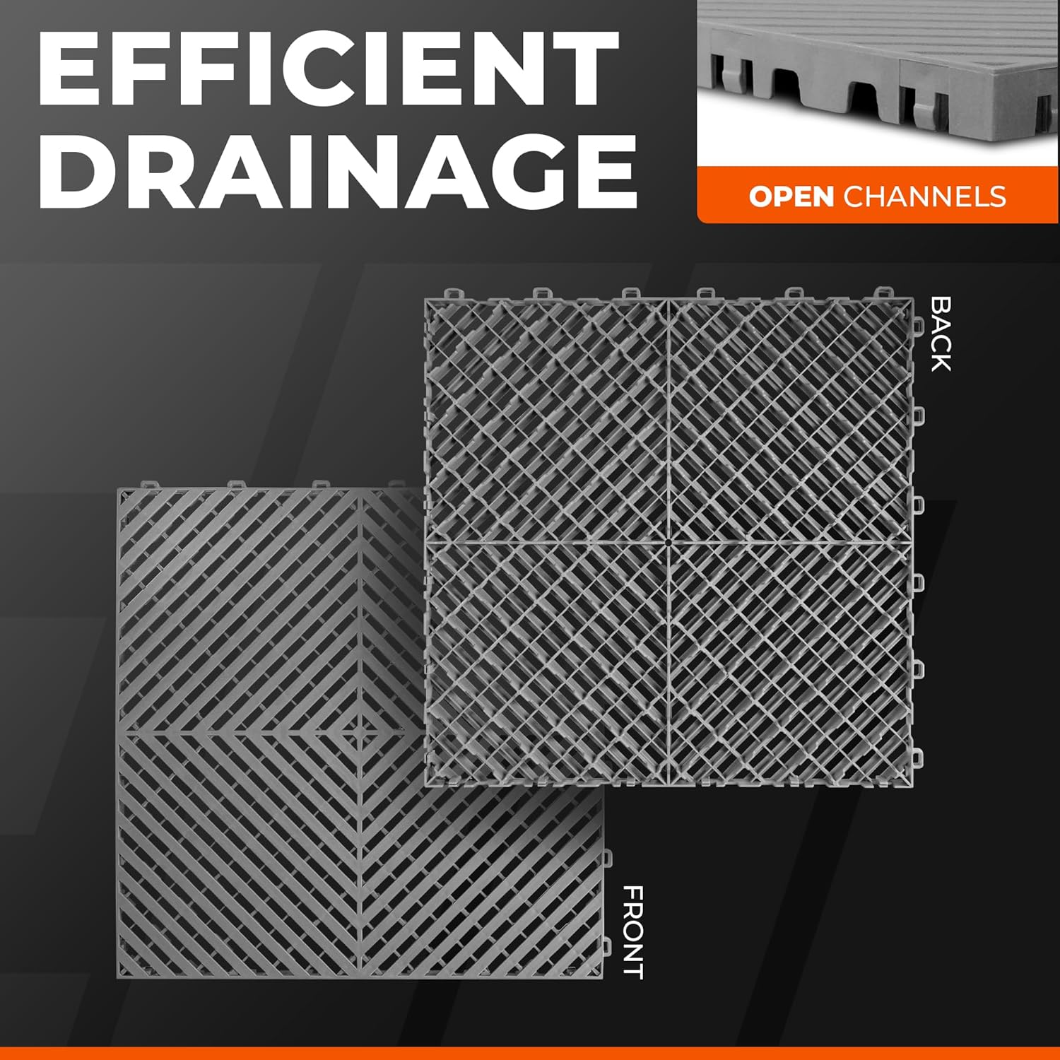 VViViD Elite Garage Modular Floor Tiles - Grey (24 Pack) (MCF