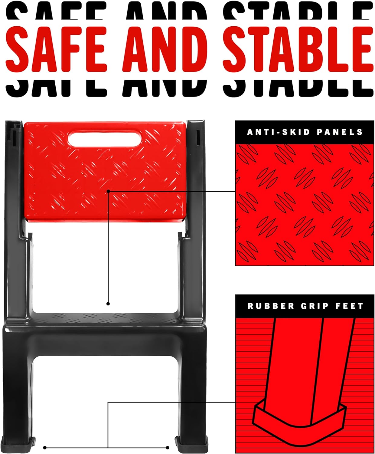Folding Ladder 4.5kg High Stability 2 Step - 150kg Capacity (MCF)