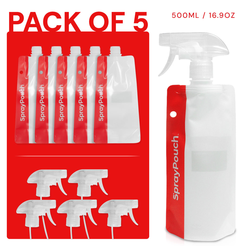 Spray Pouch for Automotive Detailing, PPF and Vinyl Installation Refillable 16.9oz (5 Pack) (MCF)