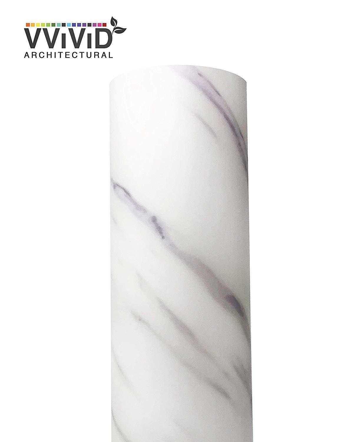 VViViD Slanted Carrara White Marble Matte Architectural Film