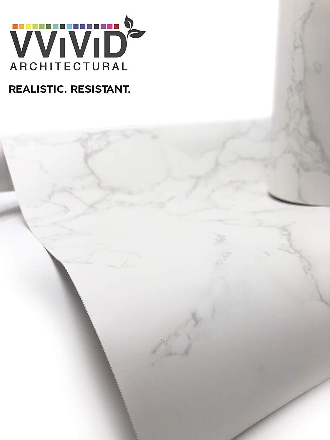 VViViD Carrara White Marble Matte Architectural Film