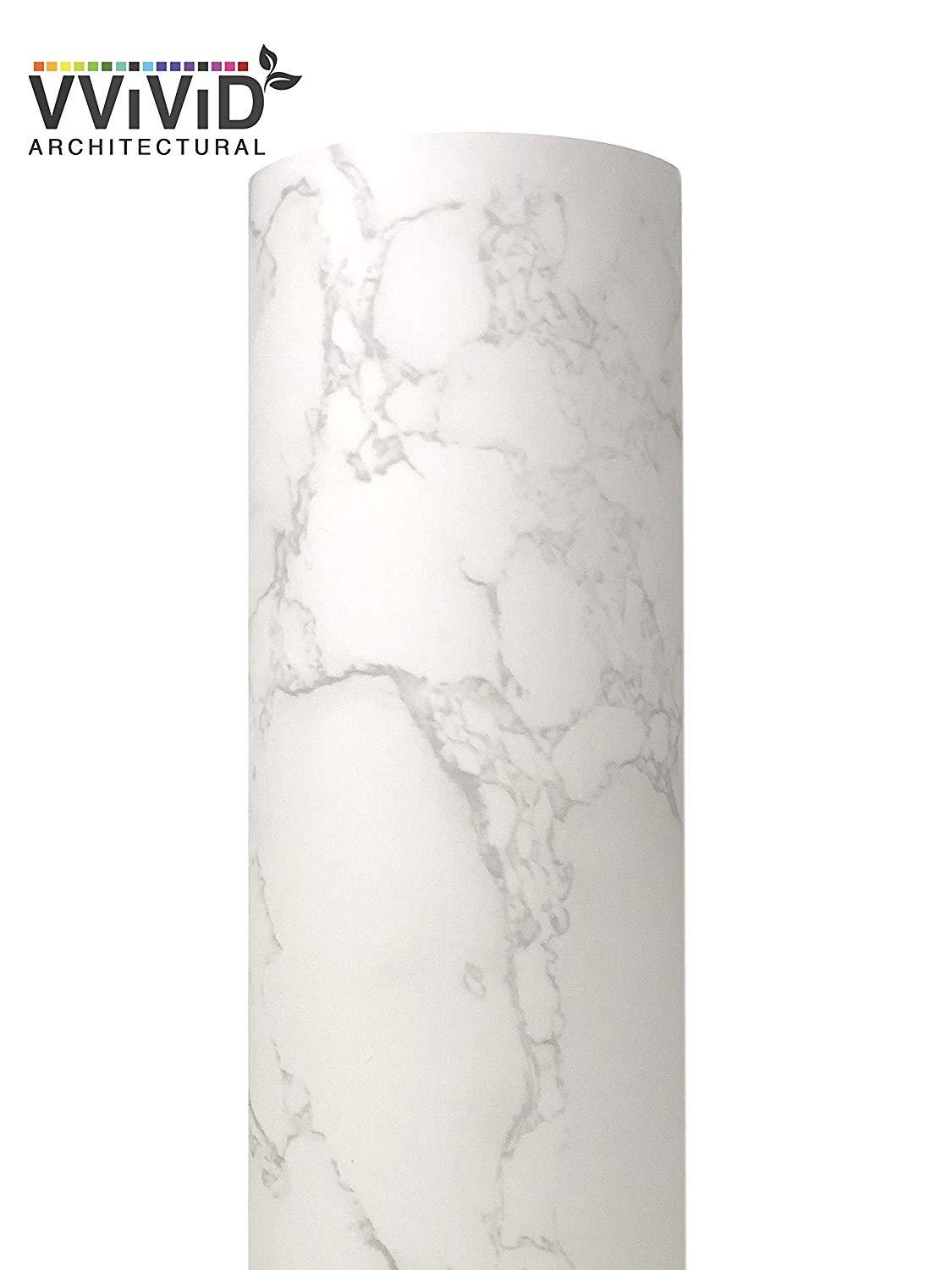 VViViD Carrara White Marble Matte Architectural Film