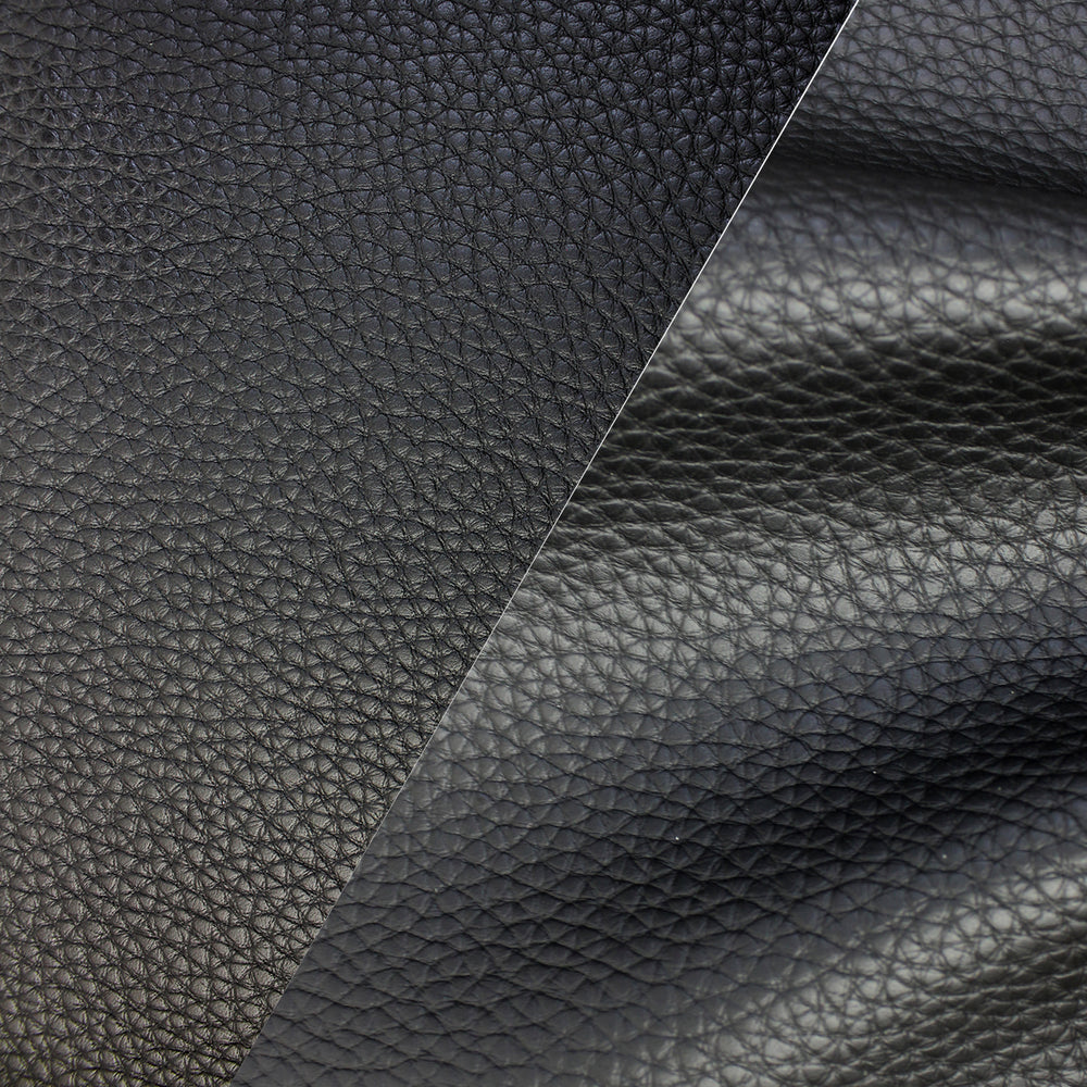 Bycast65 Black Matte Gloss Satin Correct-Grain Pattern Faux Leather Marine Vinyl Fabric display