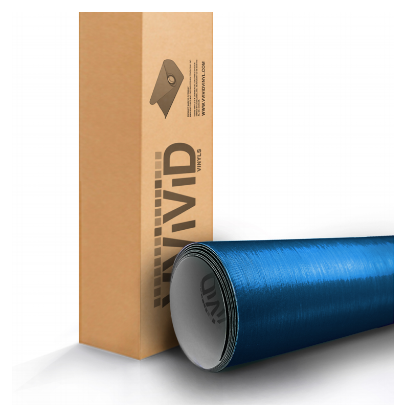 XPO Metallic Blue Brushed Steel Vinyl Wrap roll | Vvivid Canada