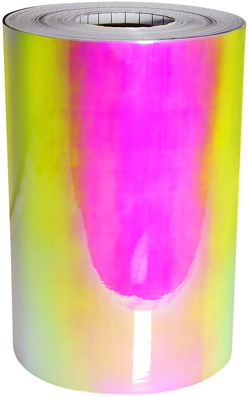 DECO65 High Gloss Thermal Gold-to-Pink Opal Holographic Adhesive Craft Film - roll
