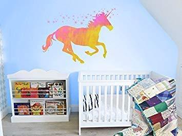 DECO65 High Gloss Thermal Gold-to-Pink Opal Holographic Adhesive Craft Film - unicorn on wall