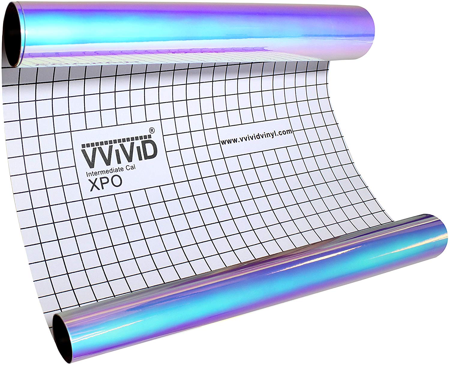 DECO65 High Gloss Unicorn Blue-to-Purple Opal Holographic Adhesive Craft Film - backing