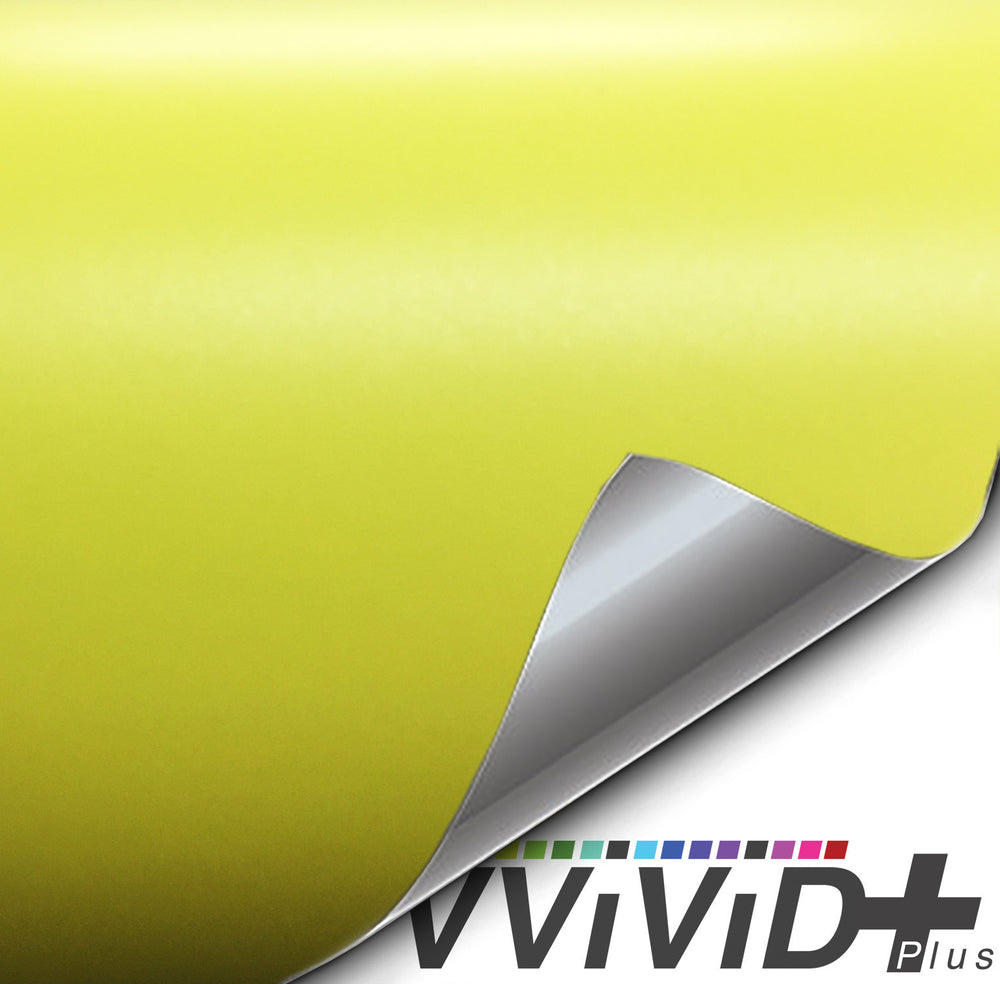 2017 VViViD+ Matte Metallic Daytona Yellow Vinyl Wrap | Vvivid Canada