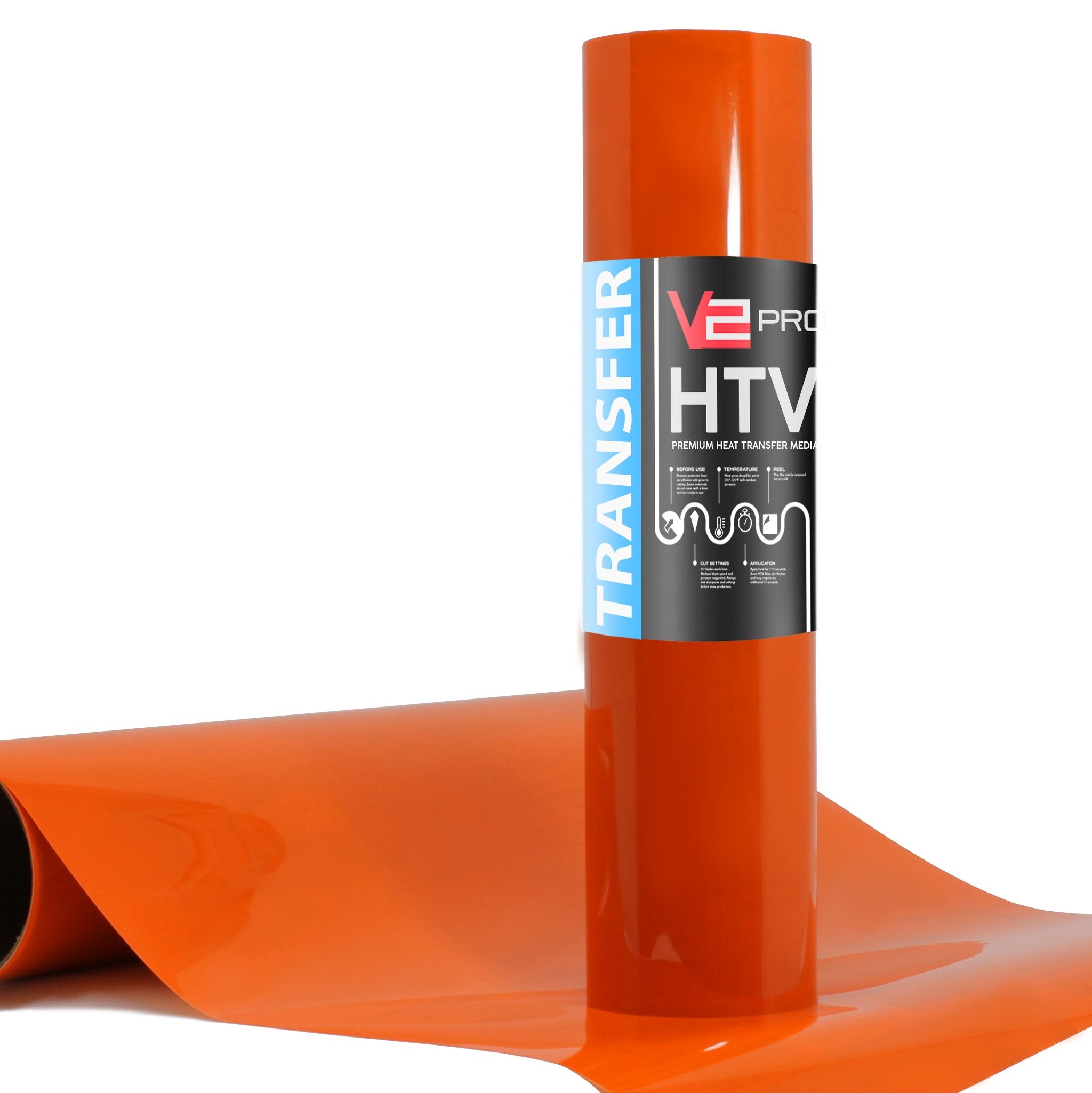 V2 Pro Fluorescent Orange Heat Transfer Vinyl Film thumbnail