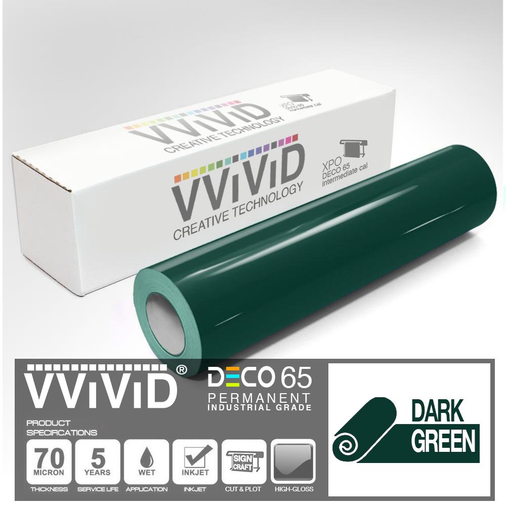 DECO65 Gloss Dark Green Permanent Craft Vinyl Film | Vvivid Canada