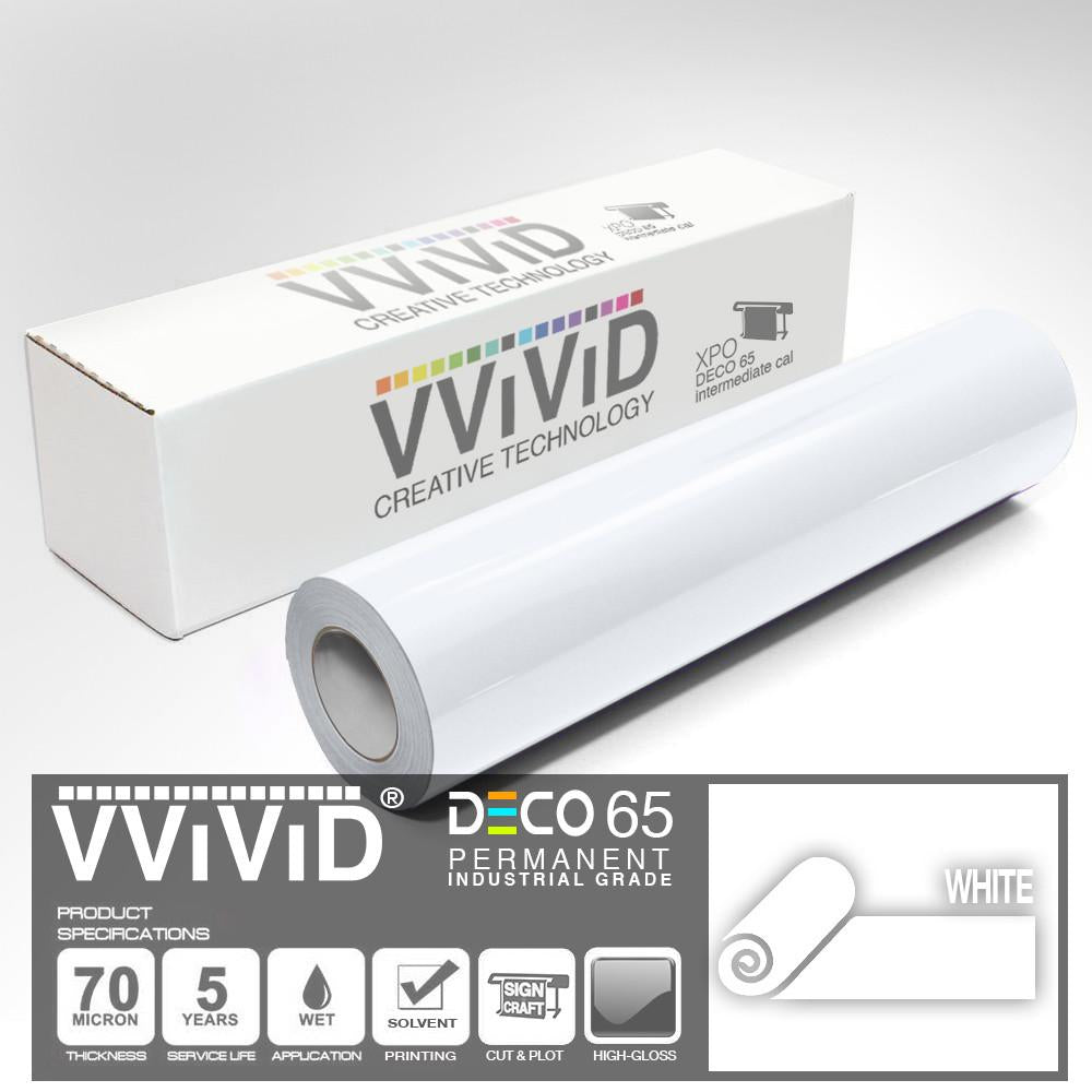DECO65 Gloss White Permanent Craft Vinyl Film | Vvivid Canada