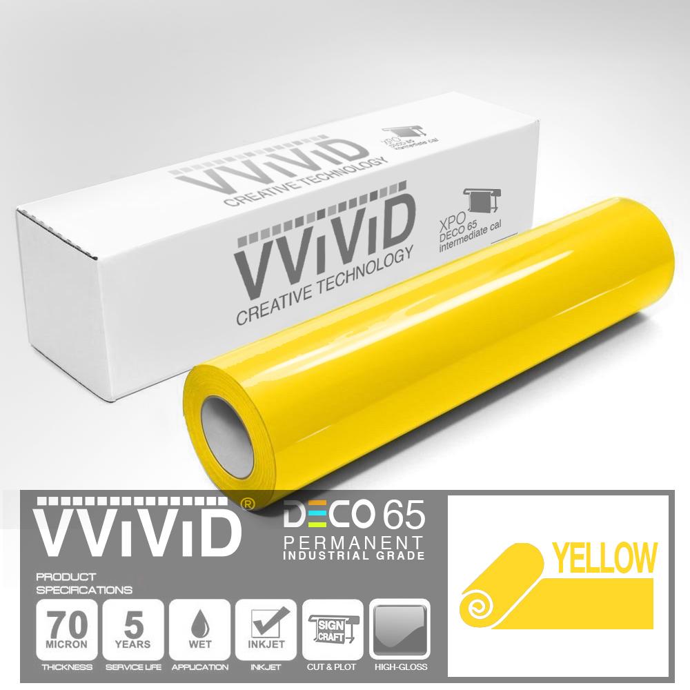 DECO65 Gloss Yellow Permanent Craft Vinyl Film | Vvivid Canada